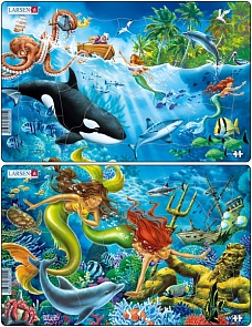 Пазл – Русалки, 15 деталей, 2 вида (Larsen, U15)